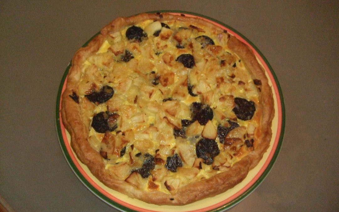 Tarte aux boudins noirs et aux pommes